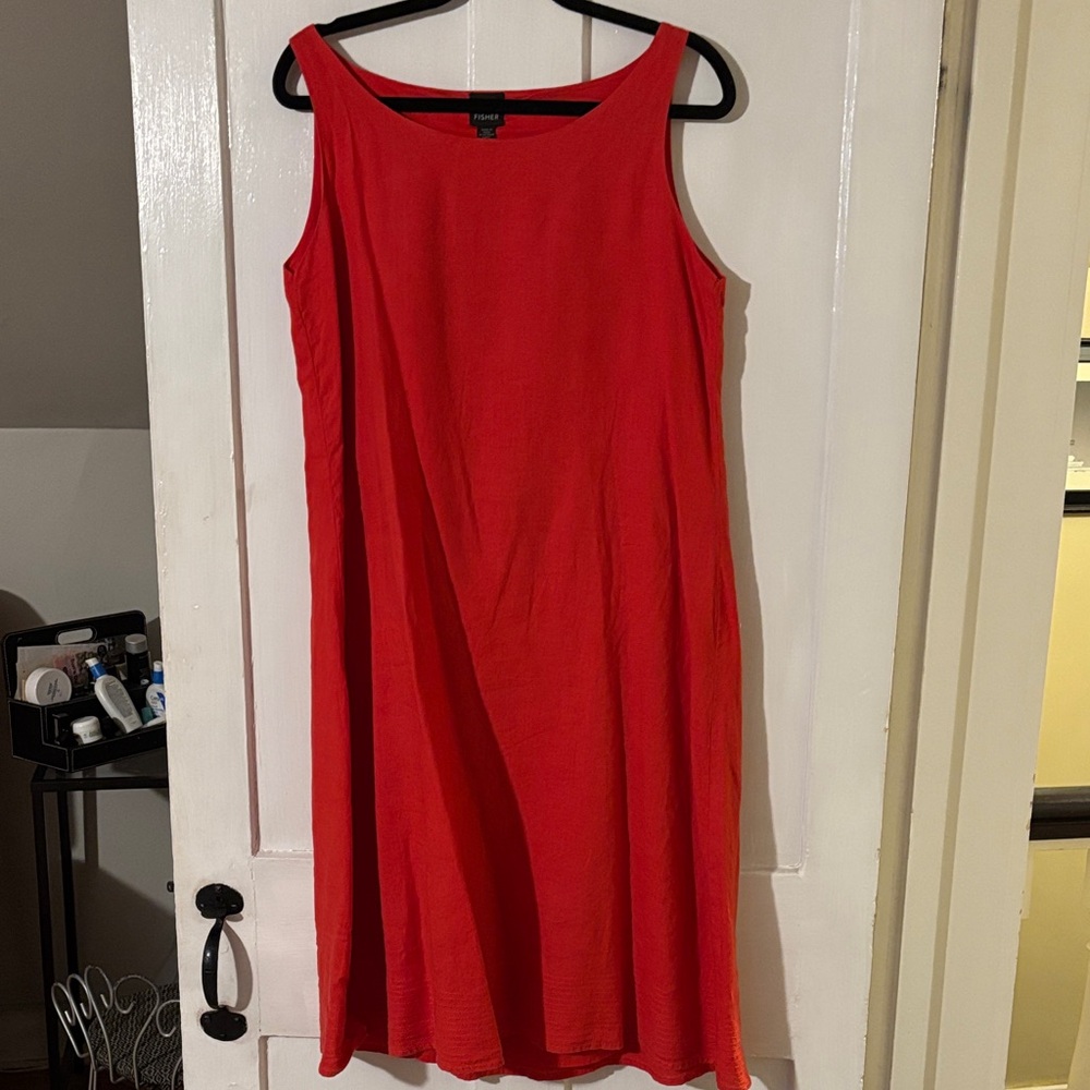Eileen Fisher Vibrant Red Midi Dress